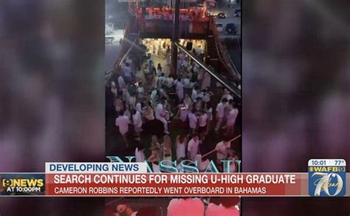 Was Cameron Robbins killed by a shark? Video shows figure in water moments after high school baseball star jumped from cruise